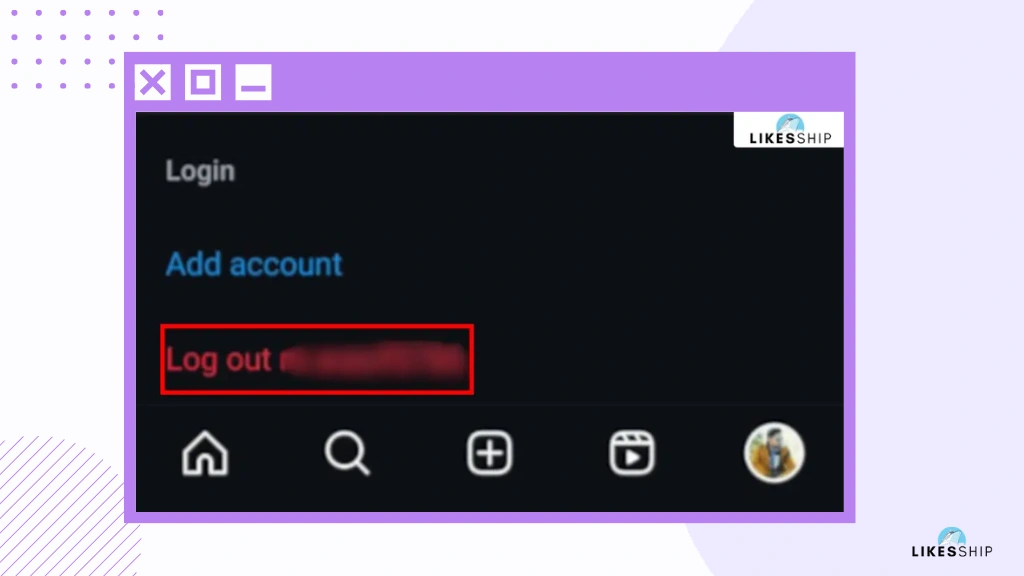 Logout of Instagram Account