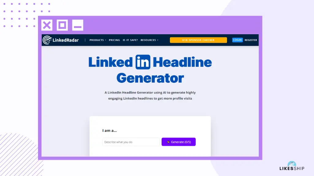 Free LinkedIn Headline Generator