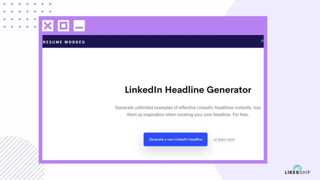 LinkedIn headline Generator marketing